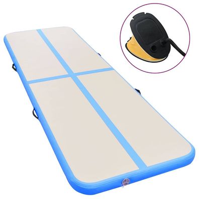 vidaXL Aufblasbare Gymnastikmatte mit Pumpe 500x100x10 cm PVC Blau