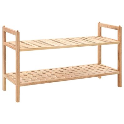 vidaXL Schuhregal Walnussholz Massiv 69x26x40 cm