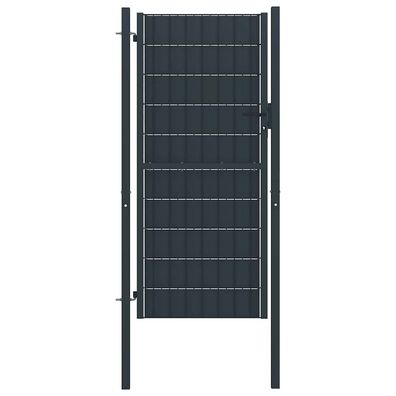 vidaXL Gartentor aus PVC und Stahl 100 x 164 cm Anthrazit