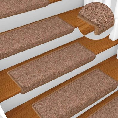 vidaXL Stufenmatten 15 Stk. 65x21x4 cm Braun Rechteckiger Rand