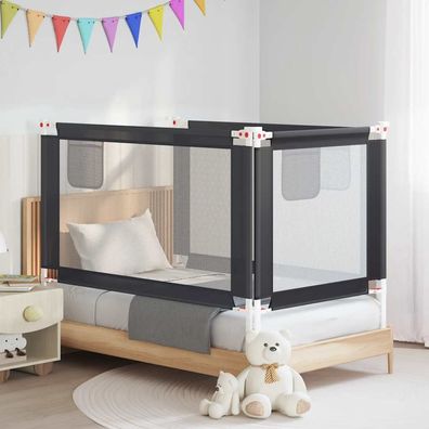 vidaXL Kleinkind-Bettschutzgitter Dunkelgrau 140x25 cm Stoff