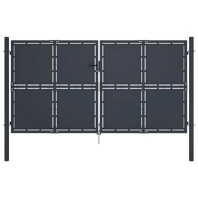 vidaXL Gartentor aus Stahl 300 x 200 cm Anthrazit