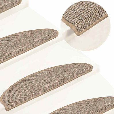 vidaXL Stufenmatten 15 Stk. 65x21x4 cm Braun Halbrund Groß