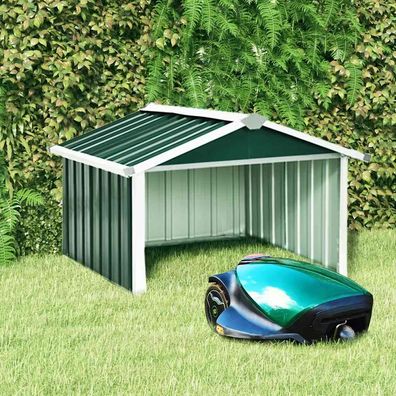 vidaXL Rasenmäher Garage 92x97x63 cm Verzinkter Stahl Grün