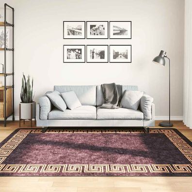 vidaXL Teppich Waschbar Schwarz und Golden 160x230 cm