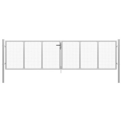 vidaXL Gartentor verzinkter Stahl 400 x 100 cm Silber