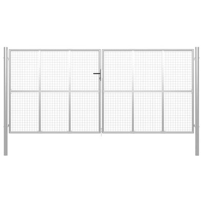 vidaXL Gartentor verzinkter Stahl 400 x 200 cm Silber