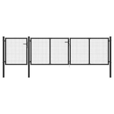 vidaXL Gartentor aus Stahl 400 x 100 cm Anthrazit