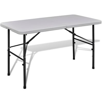 vidaXL Gartentisch Klappbar 122 cm HDPE Weiß