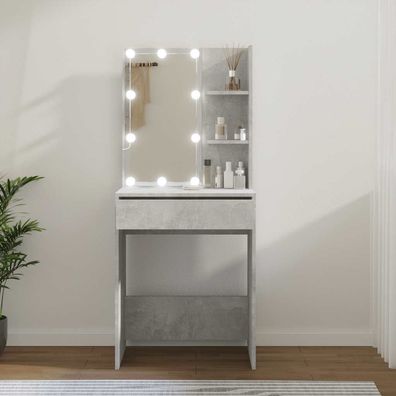 vidaXL Schminktisch mit LED Betongrau 60x40x140 cm