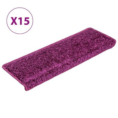 vidaXL Stufenmatten 15 Stk. 65x21x4 cm Violett Rechteckiger Rand
