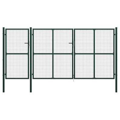 vidaXL Gartentor aus Stahl 400 x 200 cm Grün