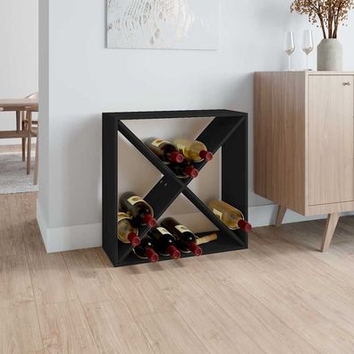 vidaXL Weinregal Schwarz 62x25x62 cm Massivholz Kiefer