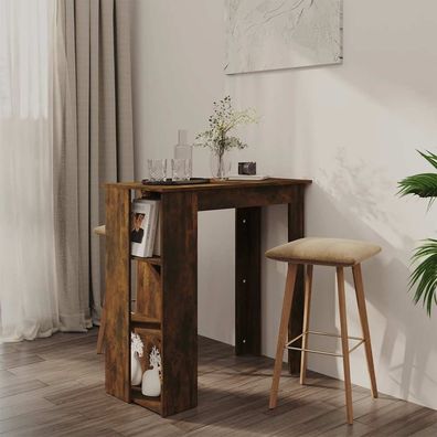 vidaXL Bartisch mit Regal Räuchereiche 102x50x103,5 cm Holzwerkstoff