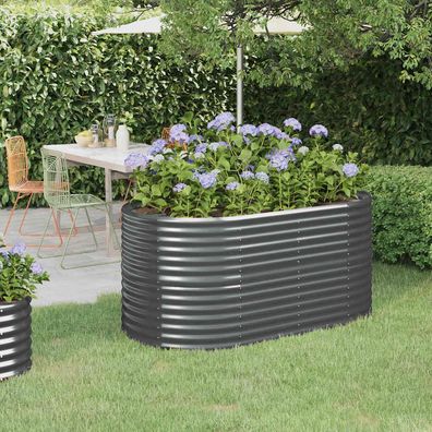 vidaXL Hochbeet Verzinkter Stahl 152x80x68 cm Anthrazit