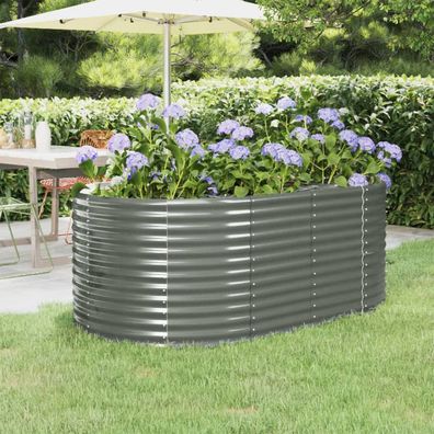 vidaXL Hochbeet Verzinkter Stahl 175x100x68 cm Grau