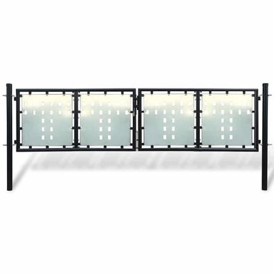 vidaXL Schwarzes Einzeltor für Zäune 300 x 100 cm