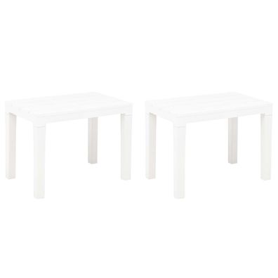vidaXL Gartenbänke 2 Stk. Weiß Kunststoff