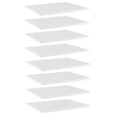 vidaXL Bücherregal-Bretter 8 Stk. Hochglanz-Weiß 60x50x1,5 cm