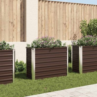 vidaXL Garten-Hochbeet Braun 100 x 40 x 77 cm Verzinkter Stahl