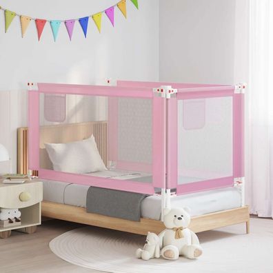 vidaXL Kleinkind-Bettschutzgitter Rosa 150x25 cm Stoff