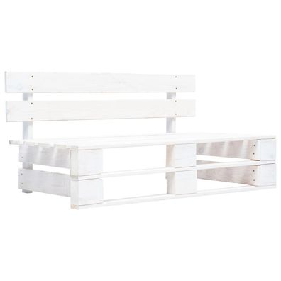vidaXL Outdoor-Bank Paletten Holz Weiß