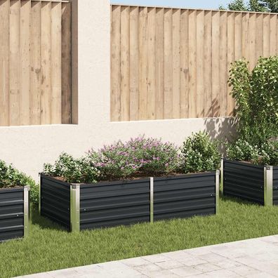 vidaXL Hochbeet 160 x 80 x 45 cm Verzinkter Stahl Anthrazit