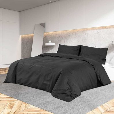 vidaXL Bettwäsche-Set Schwarz 220x240 cm Leichte Mikrofaser
