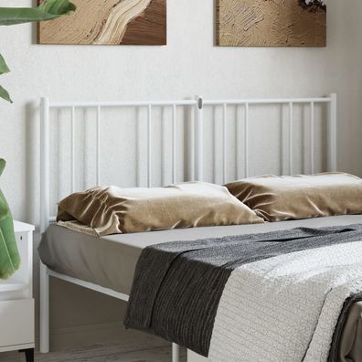 vidaXL Ersatz-Kopfteil Metall Weiß 160 cm