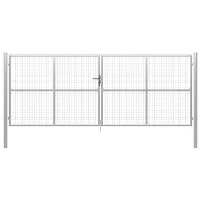 vidaXL Gartentor verzinkter Stahl 400 x 150 cm Silber