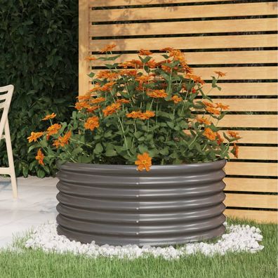 vidaXL Pflanzkübel Verzinkter Stahl 80x80x36 cm Grau