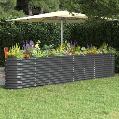 vidaXL Hochbeet Verzinkter Stahl 332x40x68 cm Anthrazit