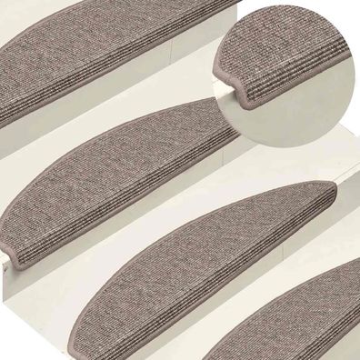 vidaXL Stufenmatten 15 Stk. 65x21x4 cm Dunkelbeige Halbrund Groß