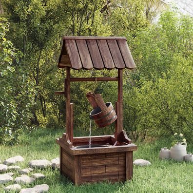 vidaXL Wunschbrunnen mit Pumpe 57x50x112 cm Massivholz Tanne