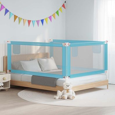 vidaXL Kleinkind-Bettschutzgitter Blau 190x25 cm Stoff