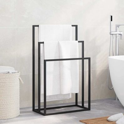vidaXL Handtuchständer Schwarz 48x24x79 cm Eisen