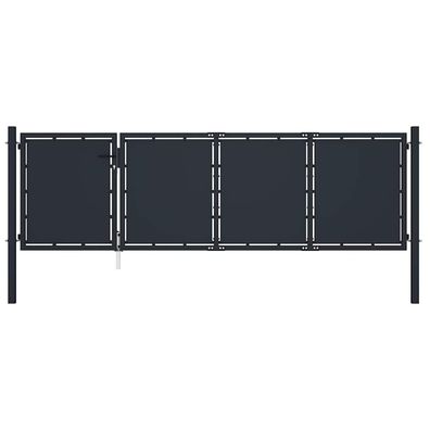 vidaXL Gartentor aus Stahl 350 x 75 cm Anthrazit