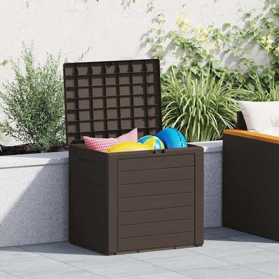 vidaXL Gartentruhe Braun 58,5x46x55 cm Polypropylen