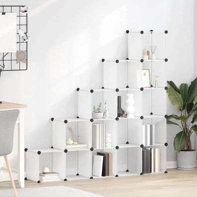 vidaXL Regalsystem mit 15 Würfeln Transparent PP