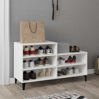vidaXL Schuhregal Weiß 102x36x60 cm Holzwerkstoff