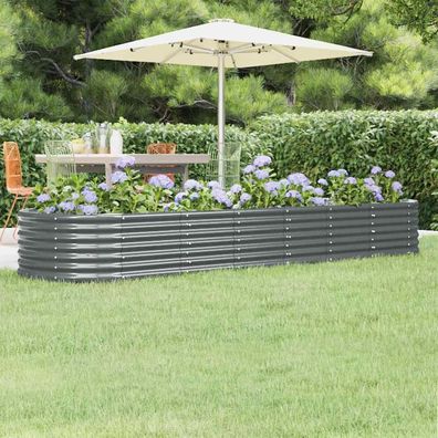 vidaXL Hochbeet Verzinkter Stahl 296x80x36 cm Anthrazit