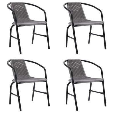 vidaXL Gartenstühle 4 Stk. Rattan-Optik Kunststoff und Stahl 110 kg