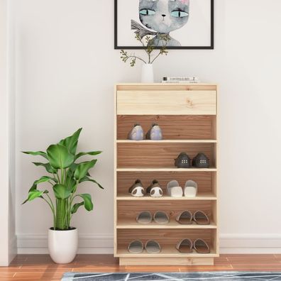 vidaXL Schuhregal 60x34x105 cm Massivholz Kiefer