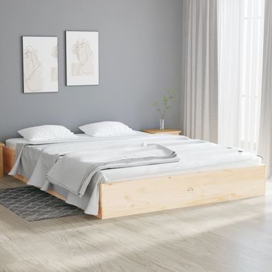 vidaXL Massivholzbett 140x190 cm