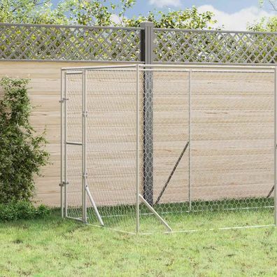 vidaXL Outdoor-Hundezwinger Silbern 2x10x2 m Verzinkter Stahl