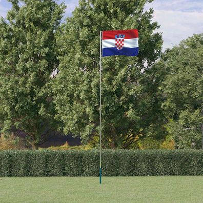 vidaXL Flagge Kroatiens mit Mast 5,5 m Aluminium