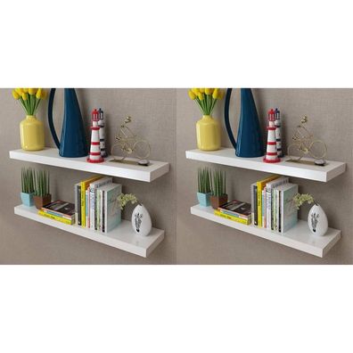 vidaXL Wandregale 4 Stk. Weiß 80 cm