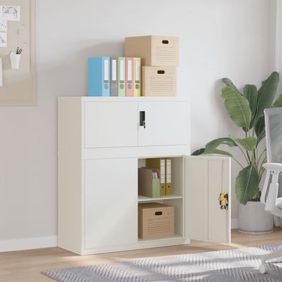vidaXL Aktenschrank Weiß 90x40x110 cm Stahl