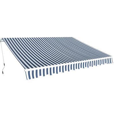 vidaXL Gelenkarmmarkise 350 cm Blau/Weiß