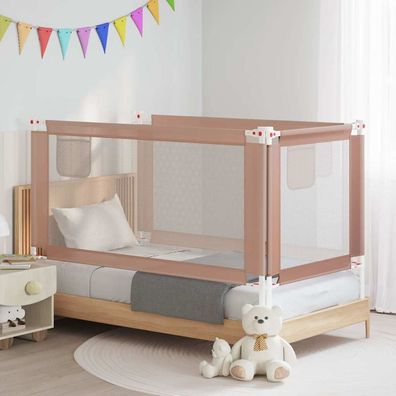 vidaXL Kleinkind-Bettschutzgitter Taupe 160x25 cm Stoff